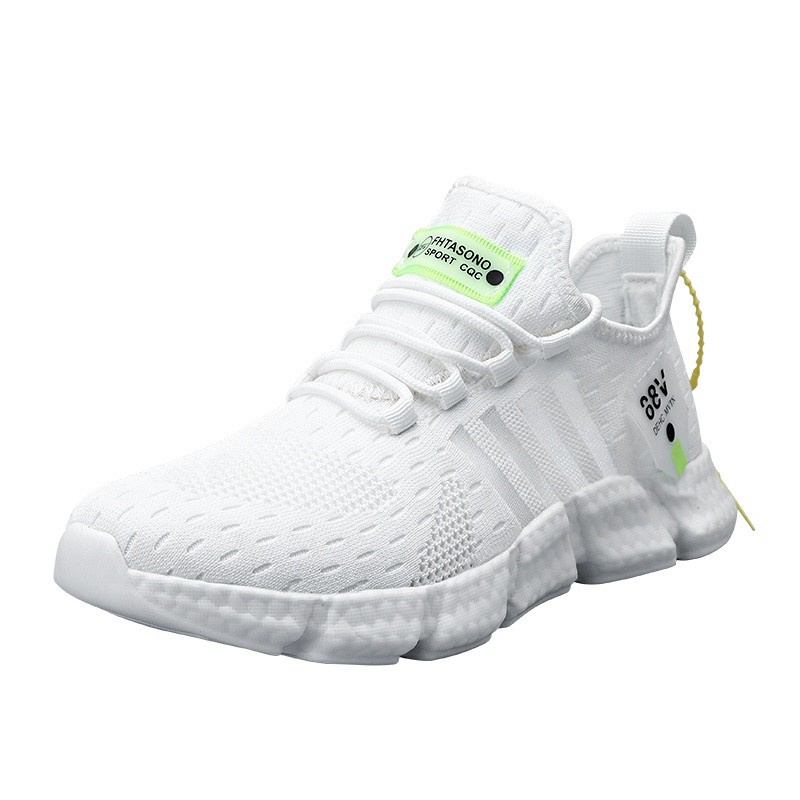 Amengze艾梦哲 2020新款男鞋 低帮飞织跑步鞋 网布运动鞋 透气旅游鞋慢跑鞋