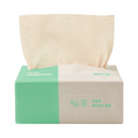 柚家 本色竹纤维抽纸100抽*18包三层小规格抽取式纸巾餐巾纸面巾纸