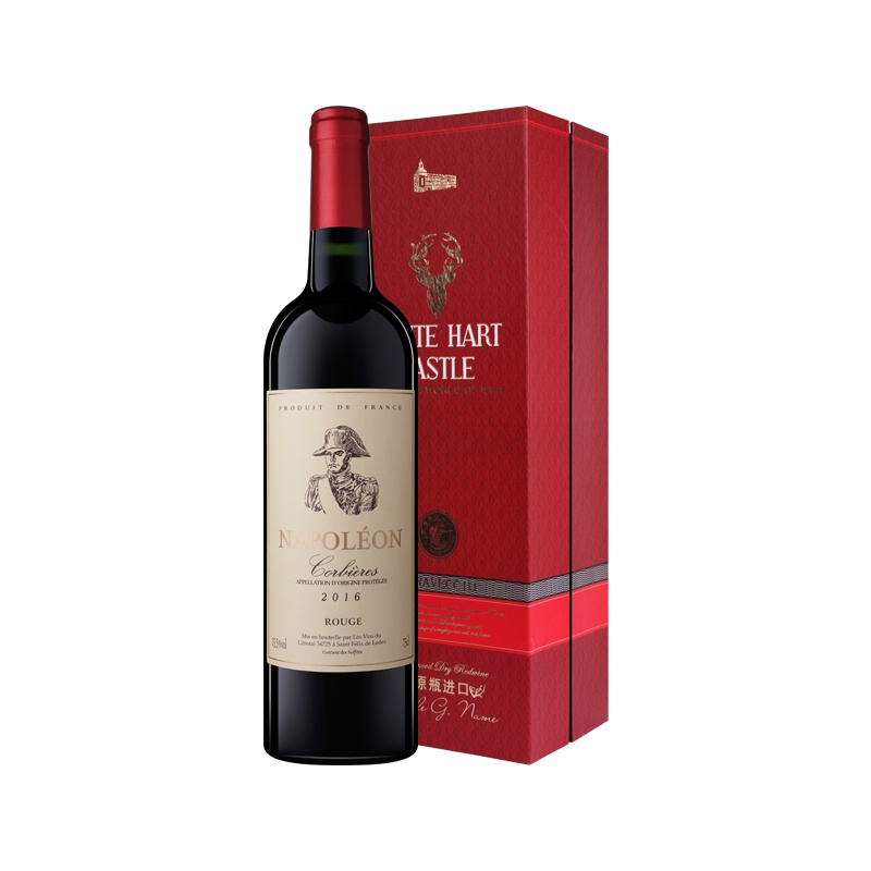 法国原瓶进口 拿破仑科比埃干红葡萄酒750ml*1单支礼盒装