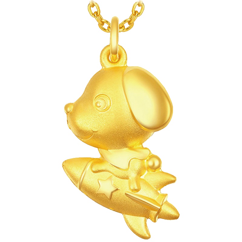 周大福十二生肖狗Flygo福来狗黄金坠计价（工费78元）F208128