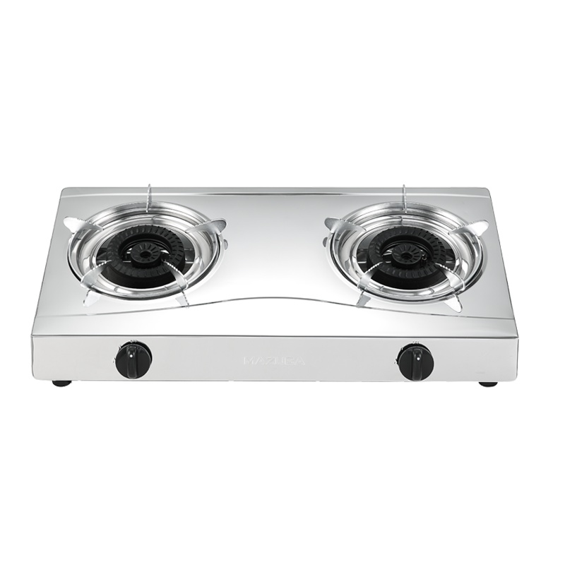 松桥 双眼台式燃气灶台灶灶具 JZY-2TG01耐腐蚀不锈钢面板 3挡火力调节