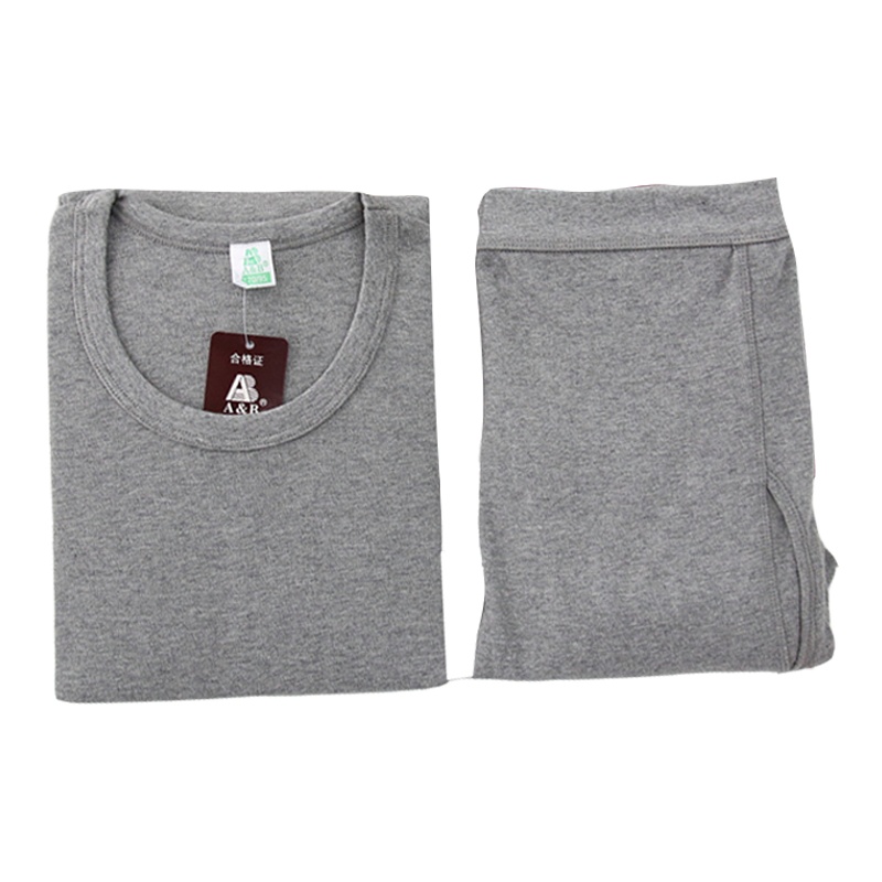 A&Bab内衣纯棉圆领男士套装本命年大红色基础保暖秋衣秋裤