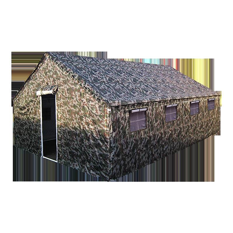 丛林狐 迷彩军帐篷户外用餐帐篷部队训练拉练户外施工账蓬野营多人户外帐篷迷彩 5米X10米