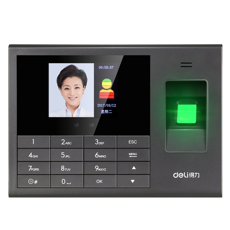 得力(deli) 3765人脸指纹考勤机(黑色) 一台装