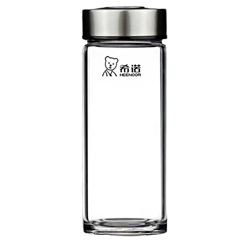 玻璃杯单层加厚男女士商务办公泡茶杯耐热便携车载水杯XN-6016 380ml