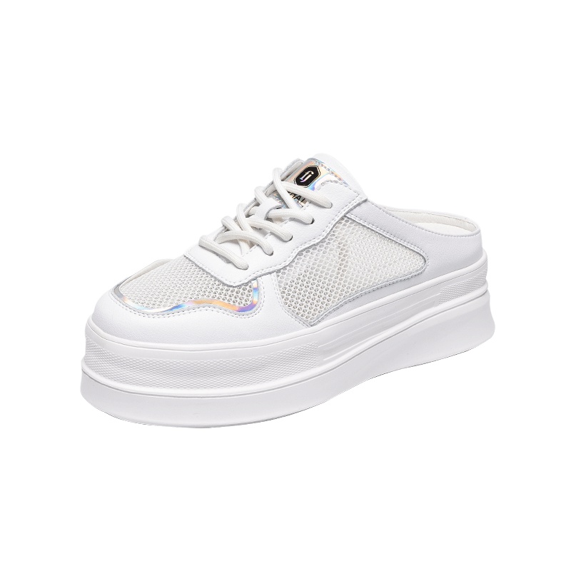 马克华菲女鞋2020新款透气网鞋休闲厚底拖鞋懒人一脚蹬时装凉拖鞋