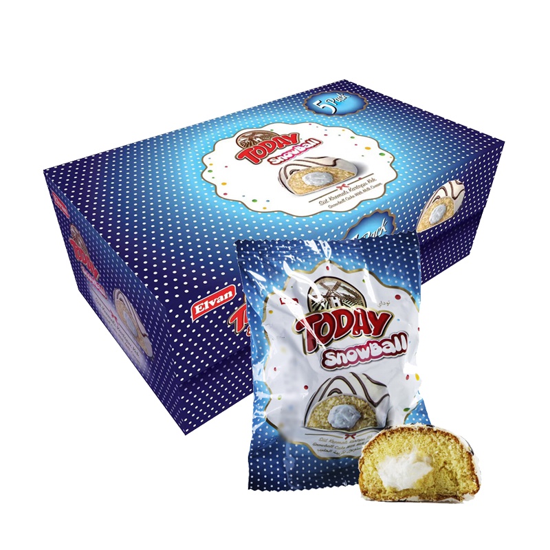土耳其进口ELVAN牛奶味雪球堡250g蛋糕糕点休闲零食小吃
