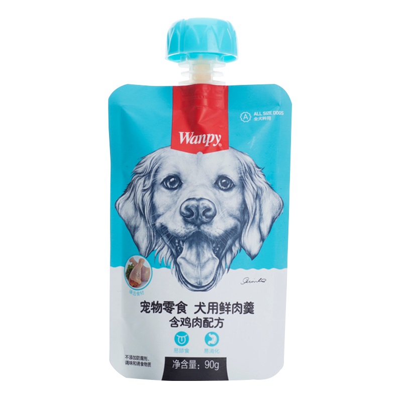 顽皮Wanpy宠物零食犬用鲜肉羹含鸡肉配方90g*6