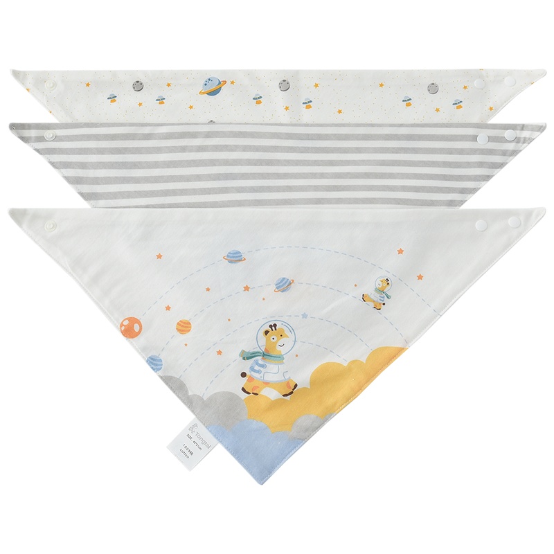 童泰(TONGTAI)2020年新款四季新生婴儿男女宝宝三角巾婴儿配饰口水巾3块装儿童口水巾