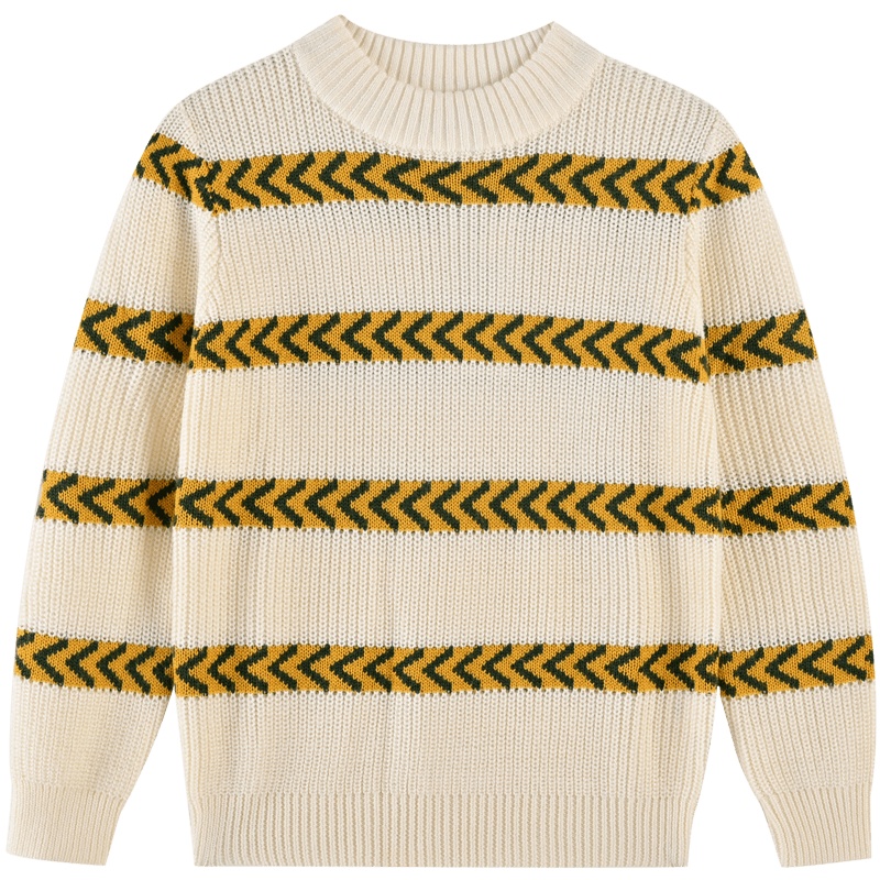 [2折价:79元]铅笔俱乐部童装男童毛衣条纹拼接秋装儿童针织衫羊毛洋气新款