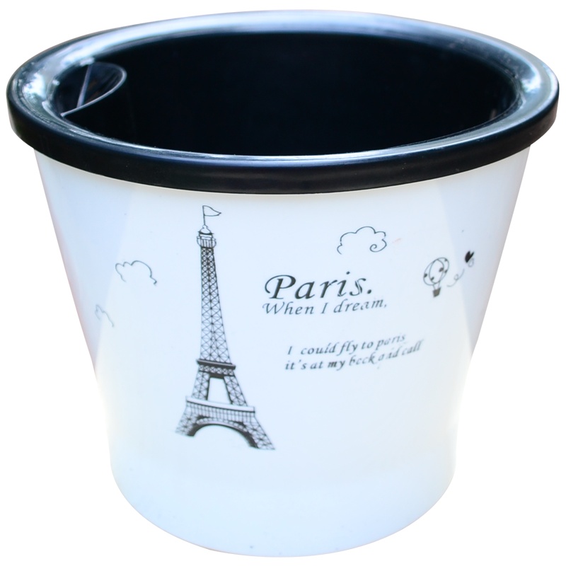 津沽园艺 花盆容器 蒲公英/铁塔随机双层懒人花盆 圆形自灌溉花盆 带吸水棉绳 环保塑料 1套