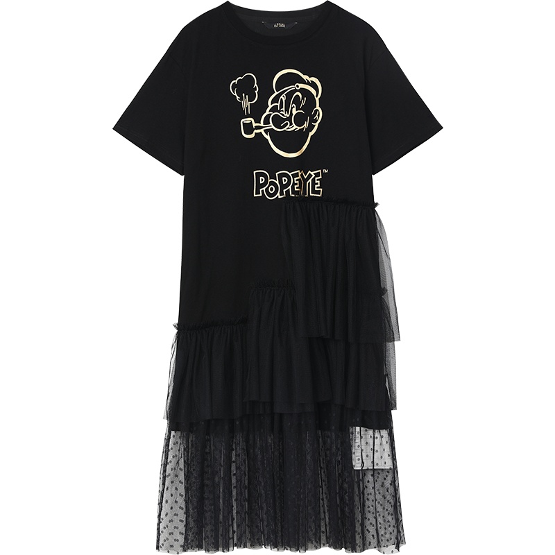 【大力水手联名】妖精的口袋网纱连衣裙2020夏季新款女a字裙子潮