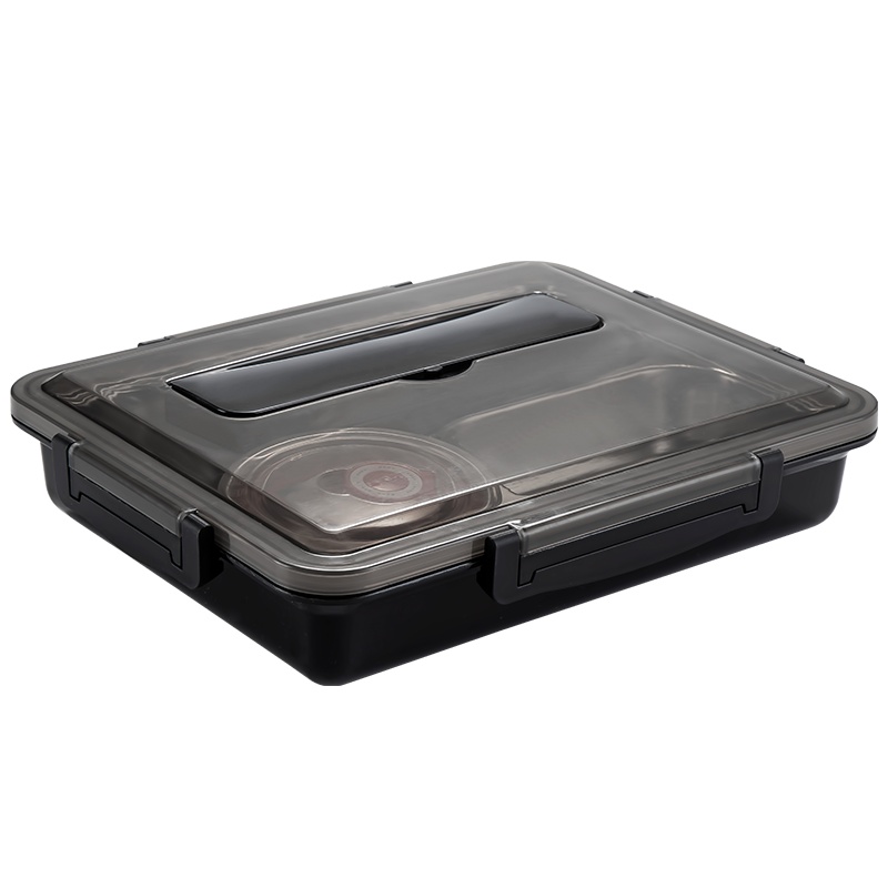 美厨（maxcook）304不锈钢饭盒加大加深五格学生饭盒保温便当盒1.5L配餐具汤碗