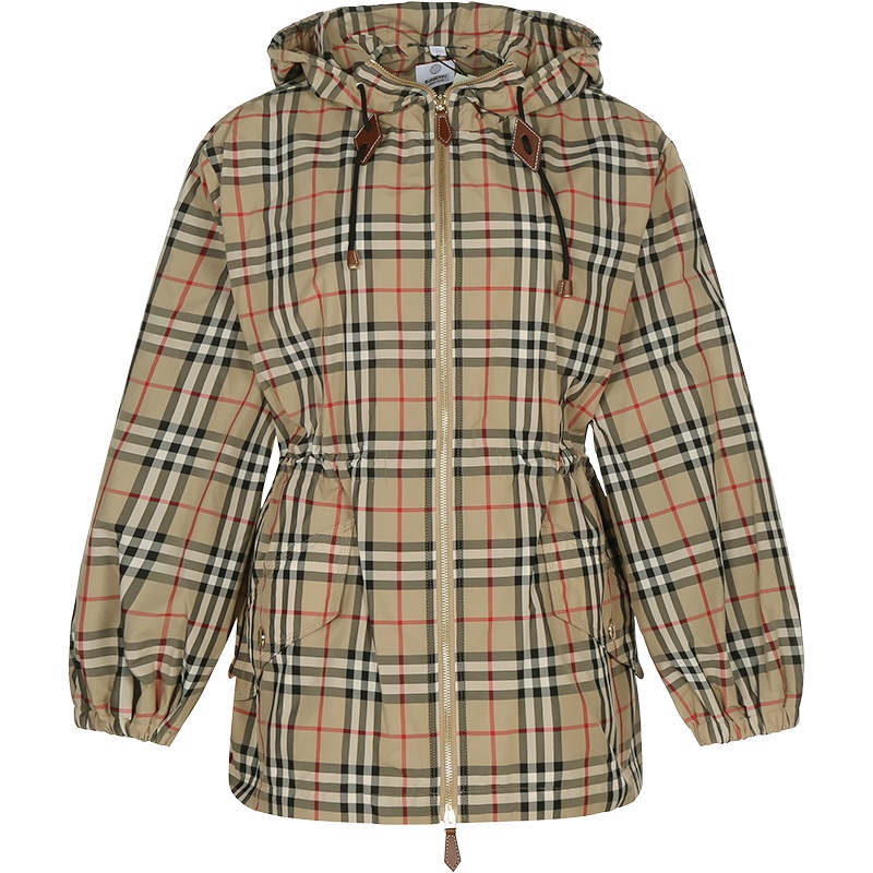 博柏利/巴宝莉 BURBERRY 女款聚酯纤维连帽夹克上衣外套80429021
