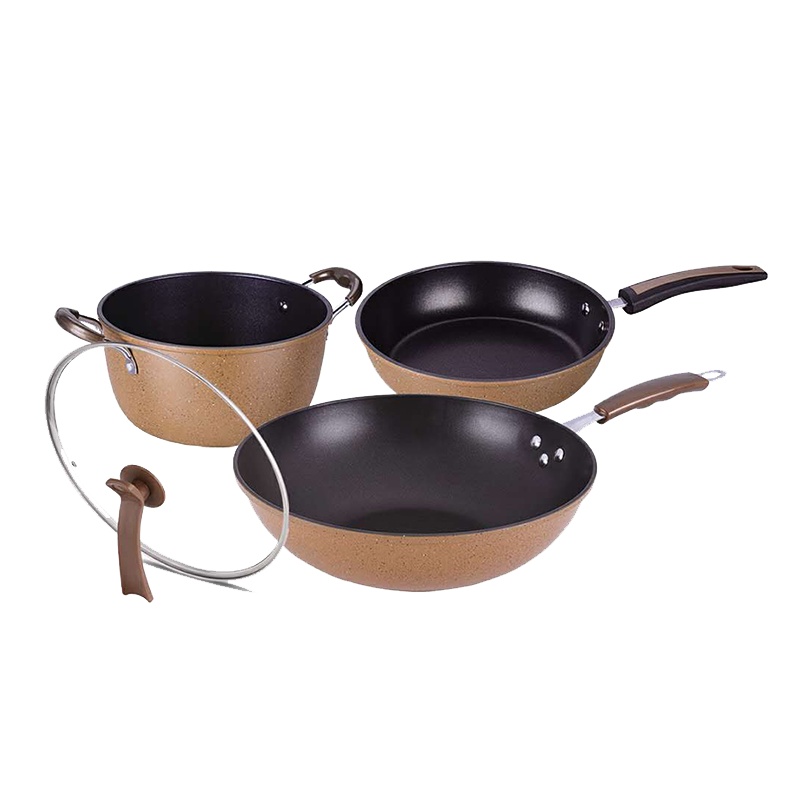 都市太太(Dstt) 土豪石锅三件套炒锅煎锅汤锅麦饭石