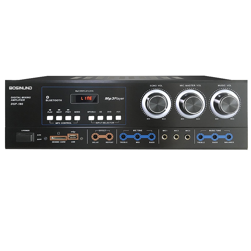 bosinund/博斯顿DSP180 AV功放机 大功率KTV专业级多功能 2.0声道专业 家庭影院功放蓝牙 家用 商用