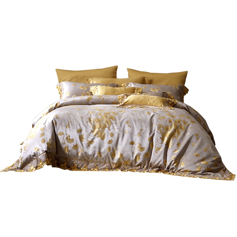 梦洁家纺 梦洁美颂蕾丝提花四件套 纯棉床单被套轻奢套件双人床上用品 芳华月