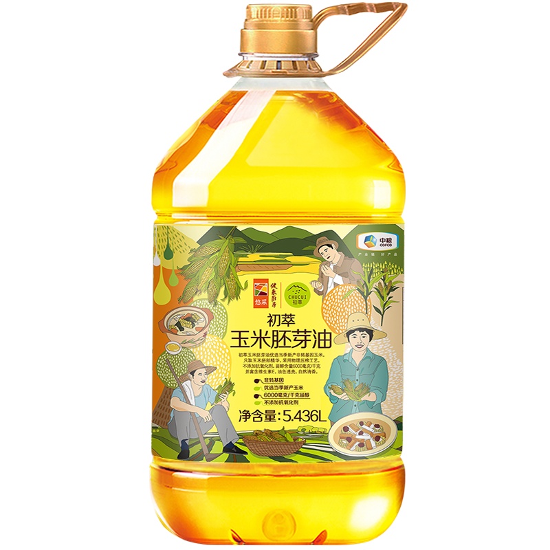 中粮初萃玉米胚芽油5.436L食用油