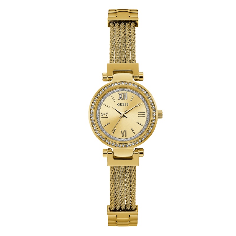 盖尔斯(GUESS)时尚经典休闲优雅钢带石英女士手表W1009L2