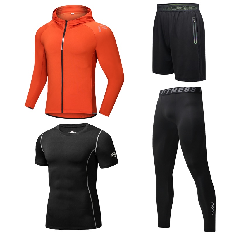 [直营]凯仕达(KAISHIDA)运动服套装健身房男外套跑步春秋加绒晨跑服训练服装户外衣服