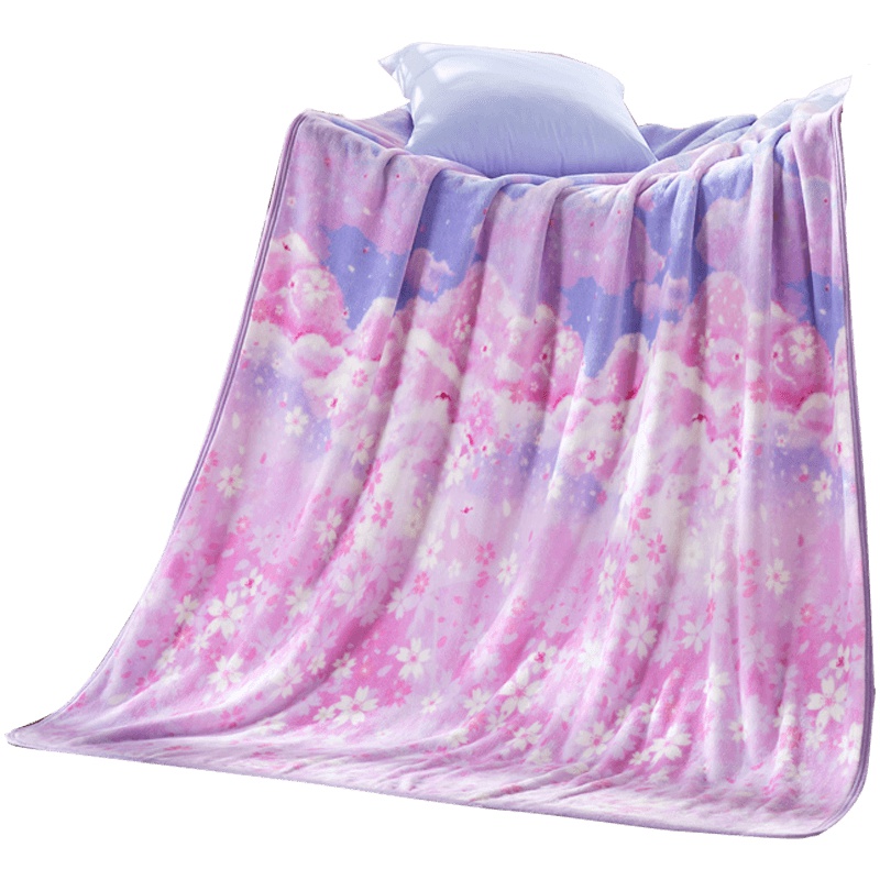 LOVO家纺法兰绒毯 法兰绒 毯子毛毯办公室毯床上用品 150*200cm/180*200cm 粉色蓝色紫色 三款可选