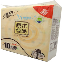 清风 原木纯品双层150抽*10包面巾纸 家庭用纸抽巾 一提10包
