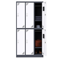 苏美特更衣柜员工储物柜职员柜存包柜拆装六门更衣柜灰白套