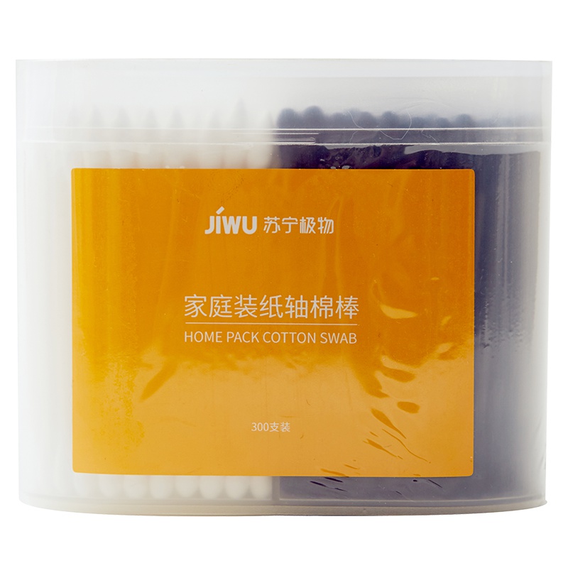 苏宁极物 家庭装纸轴棉棒棉签(300支)