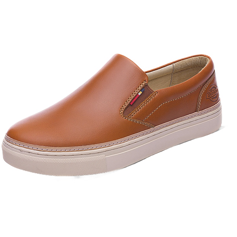 Dickies男鞋秋季英伦休闲皮鞋男一脚蹬套脚懒人真皮乐福鞋板鞋男171M50LXS02