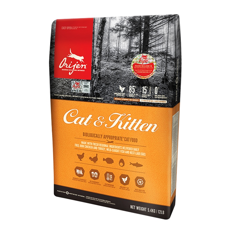 原始猎食渴望Orijen 爱猫鸡肉配方全猫粮 5.4kg加拿大进口增肥护肤猫主粮幼猫成猫猫干粮