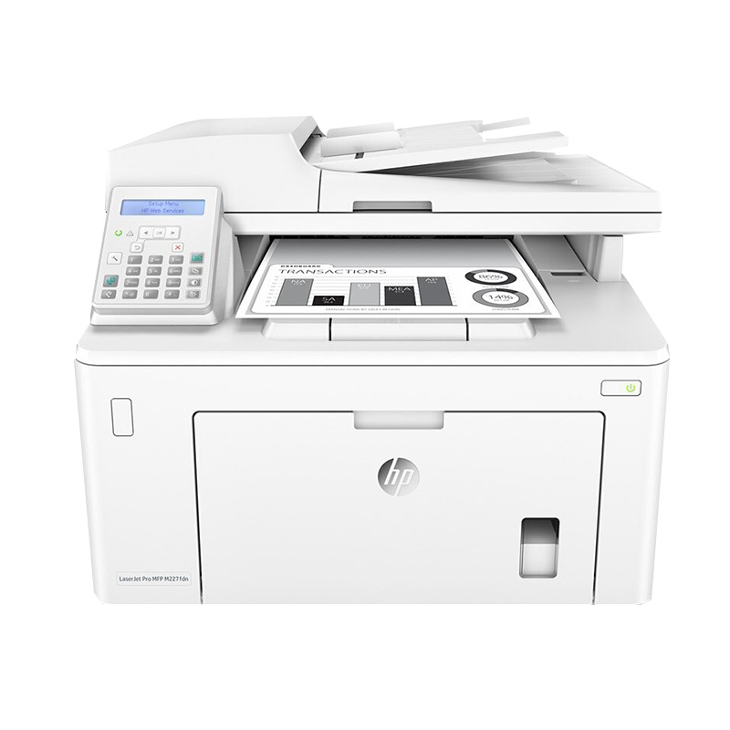 惠普（HP）LaserJet Pro M227FDN黑白A4激光一体机（自动双面打印 、复印、扫描、传真）