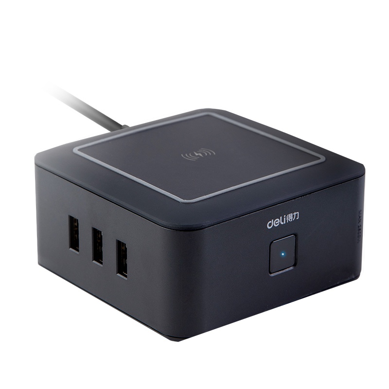 得力18325 USB插座长线插排接线板拖线板多功能排插手机无线充电