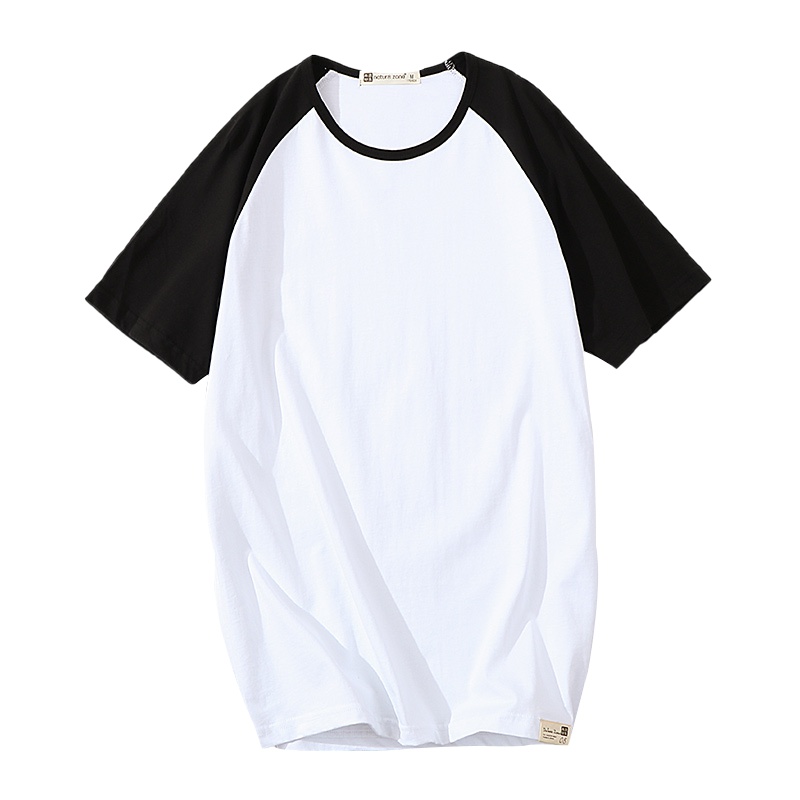 男式纯棉休闲时尚圆领插肩短袖T恤衫定制加工数码印花丝网印logo BSYXCJX0201