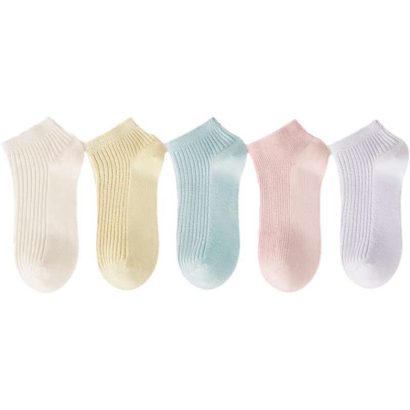 蓓乐妃短袜子女童棉祙薄款短筒全棉浅口船袜小白鞋袿ins潮春夏季时尚百搭