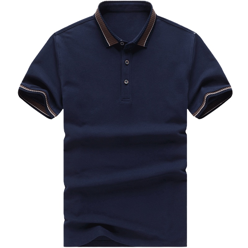布先生短袖T恤 polo衫男纯棉提花翻领纯色轻商务体恤衫 AT2130