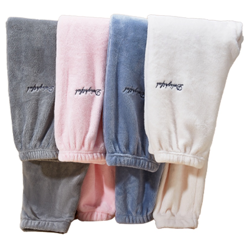 enk保暖舒适法兰绒女士家居服单裤睡裤女