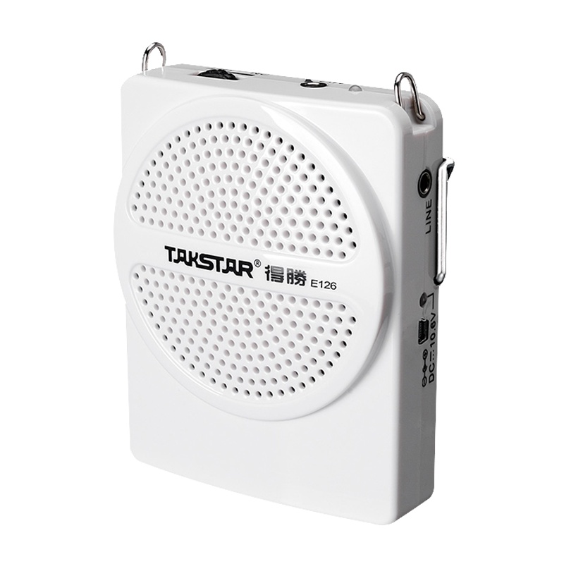 得胜E126 小蜜蜂扩音器教师专用 白色无线版 迷你导游耳麦腰挂喊话器