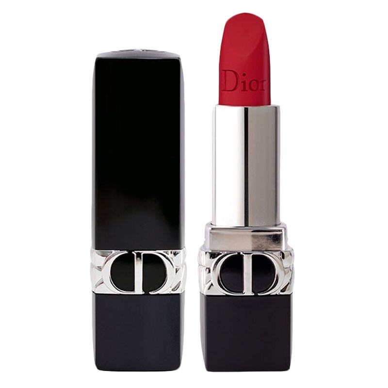 迪奥(Dior)口红女士唇膏3.5g 新款烈艳蓝金999#哑光正红色