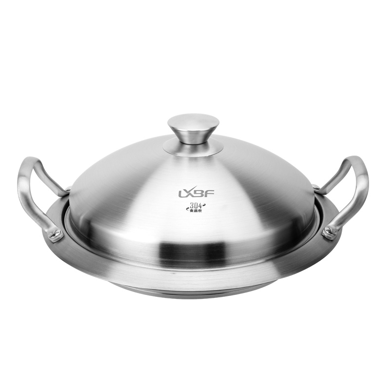LXBF龙兴宝富24cm平底锅不粘锅煎锅鏊子牛排煎饼锅千层小迷你家用电磁炉燃气灶通用LX-ZJ24-06SM