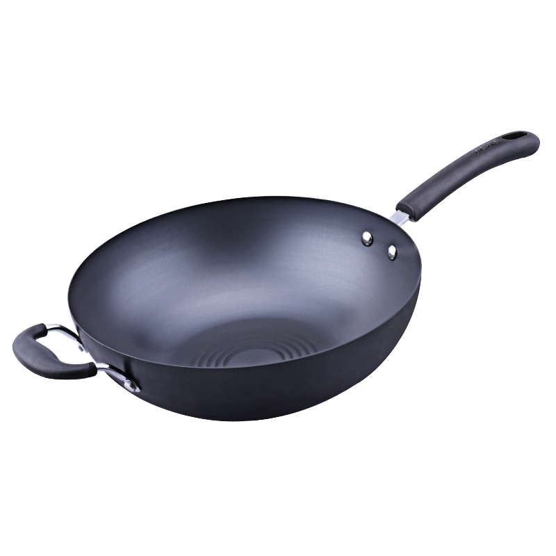云南爱仕达精铸铁锅无涂层不易锈炒锅CF32C2Q家用32cm电磁炉燃气灶通用