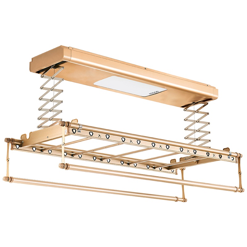 四季沐歌(MICOE)电动晾衣架 遥控升降晾衣杆 阳台自动晒衣架 LED照明伸缩智能晾衣机[香槟色]