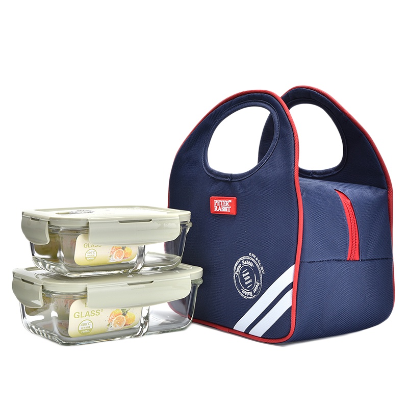 比得兔(Peter Rabbit) 玻璃保鲜饭盒 微波炉冰箱便当盒玻璃密封盒保鲜碗两件套