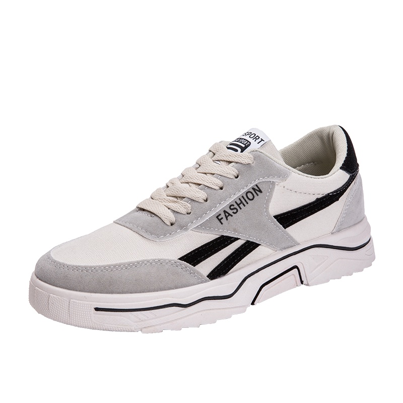 跨馬2020春青年运动休闲鞋男士个性休闲板鞋时尚潮流帆布鞋男百搭小白鞋男士C19N