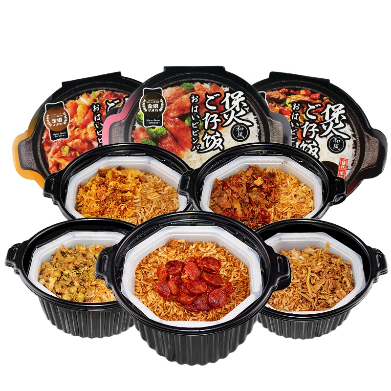 金语 姜母鸭煲仔饭、泡菜腊肠煲仔饭、广式香肠煲仔饭组合各一盒 258g*3盒 方便速食