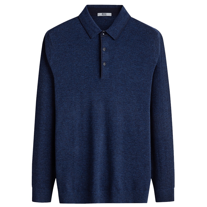 雪中飞秋季新款男士针织衫翻领套头针织打底衫