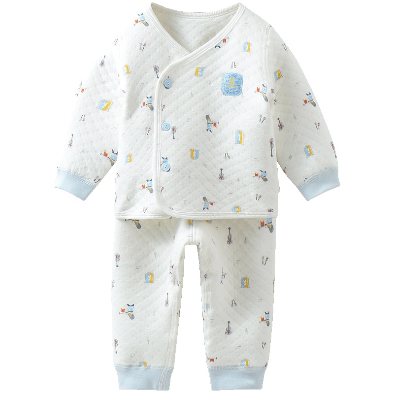 童泰新款婴儿衣服1-12月宝宝加厚保暖内衣套装新生儿家居服两件套