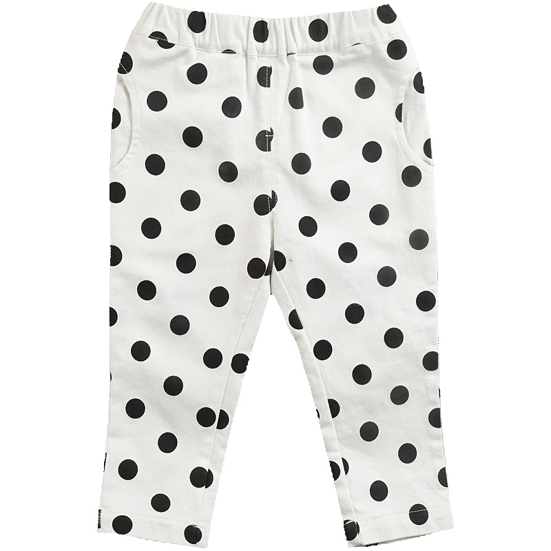 女童波点休闲长裤