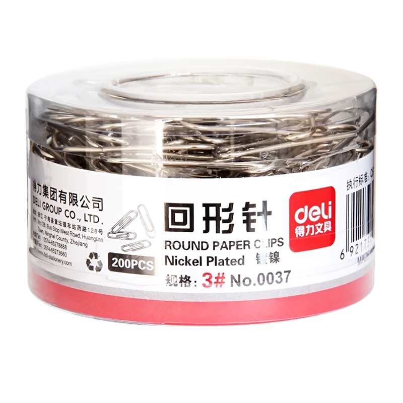 得力(deli)0037盒装回形针3#