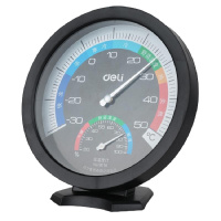 得力9016室内温湿度计(白色)温度计 家用温度计 室内高精度 温湿度计 室温计 精准温度表