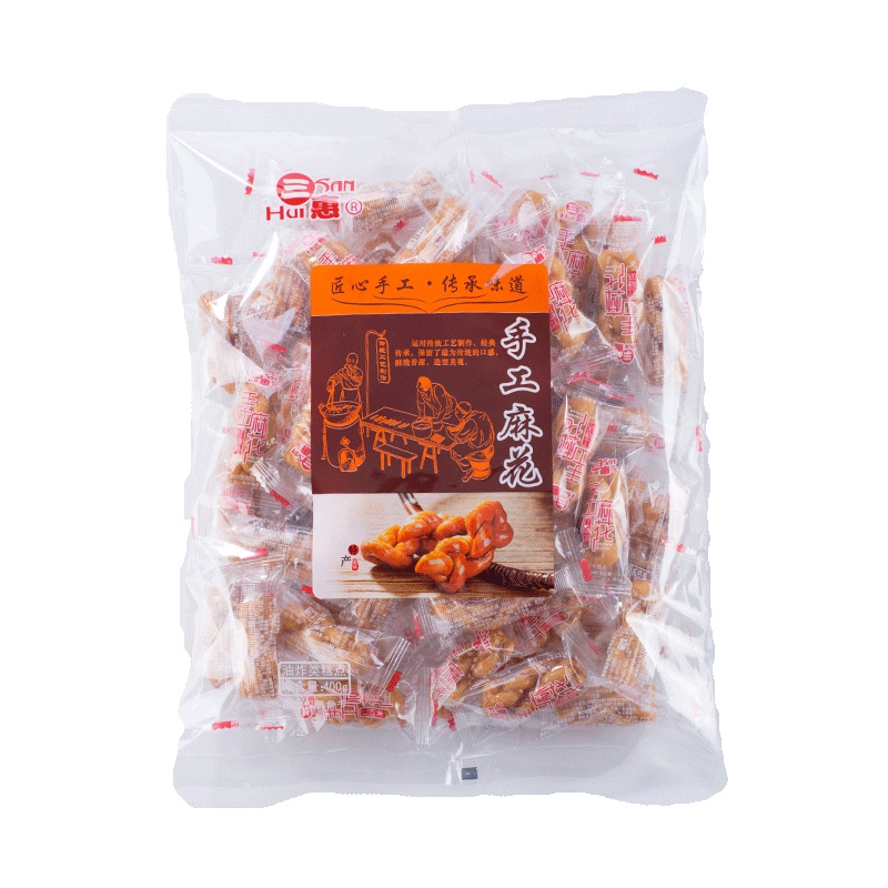 三惠红糖味手工小麻花 糕点400g 传统糕点小吃零食